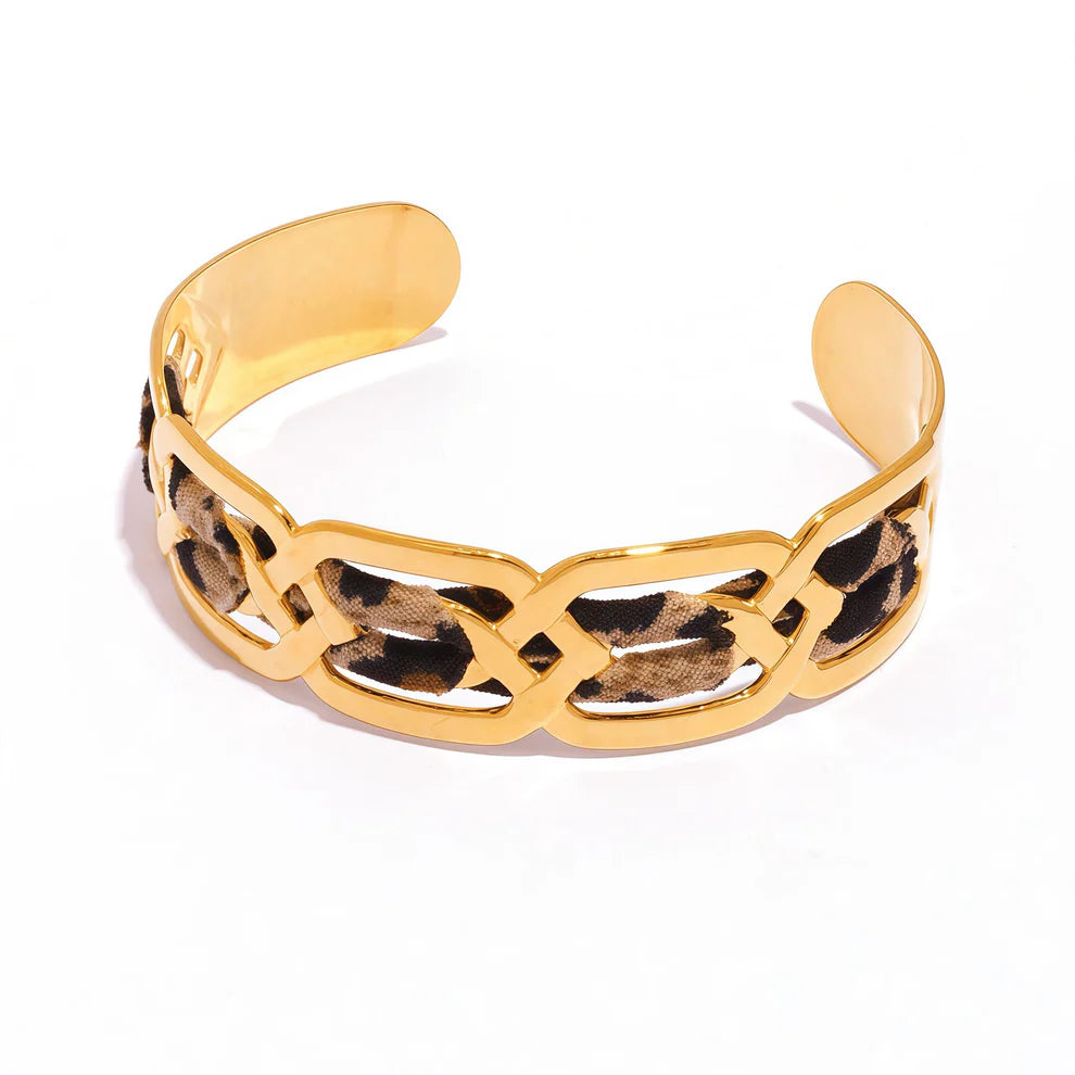 Bracelet Jonc Léopard en acier inoxydable