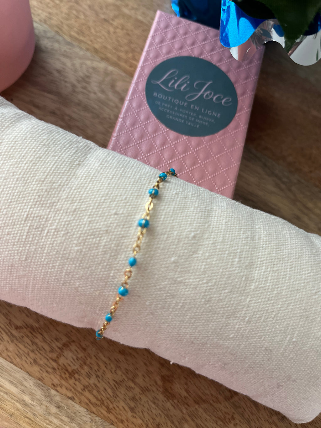 Bracelet fin Pierres Bleues