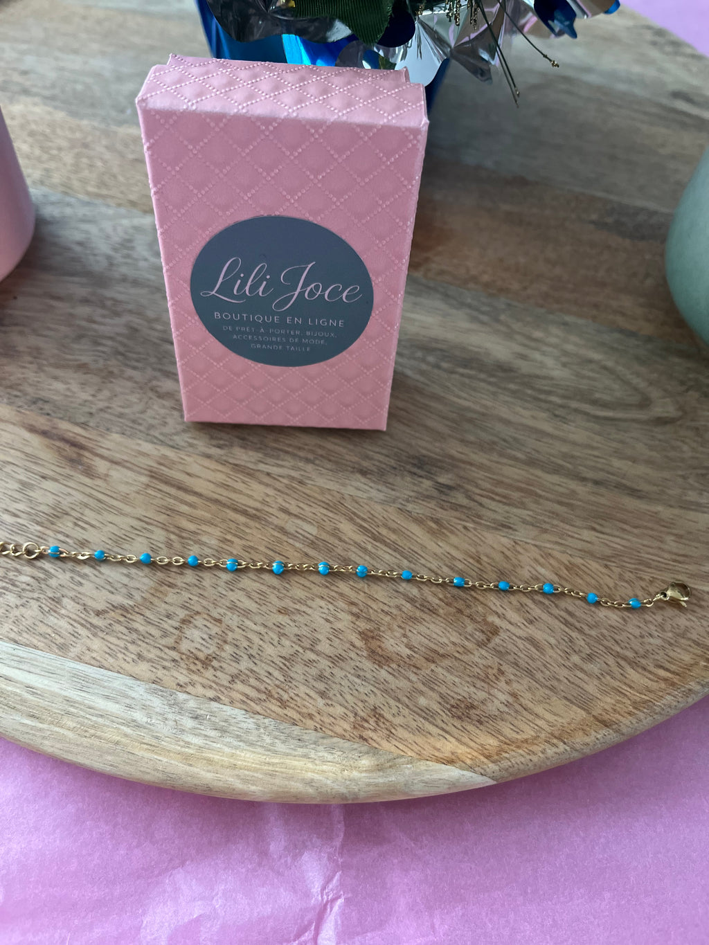 Bracelet fin Pierres Bleues