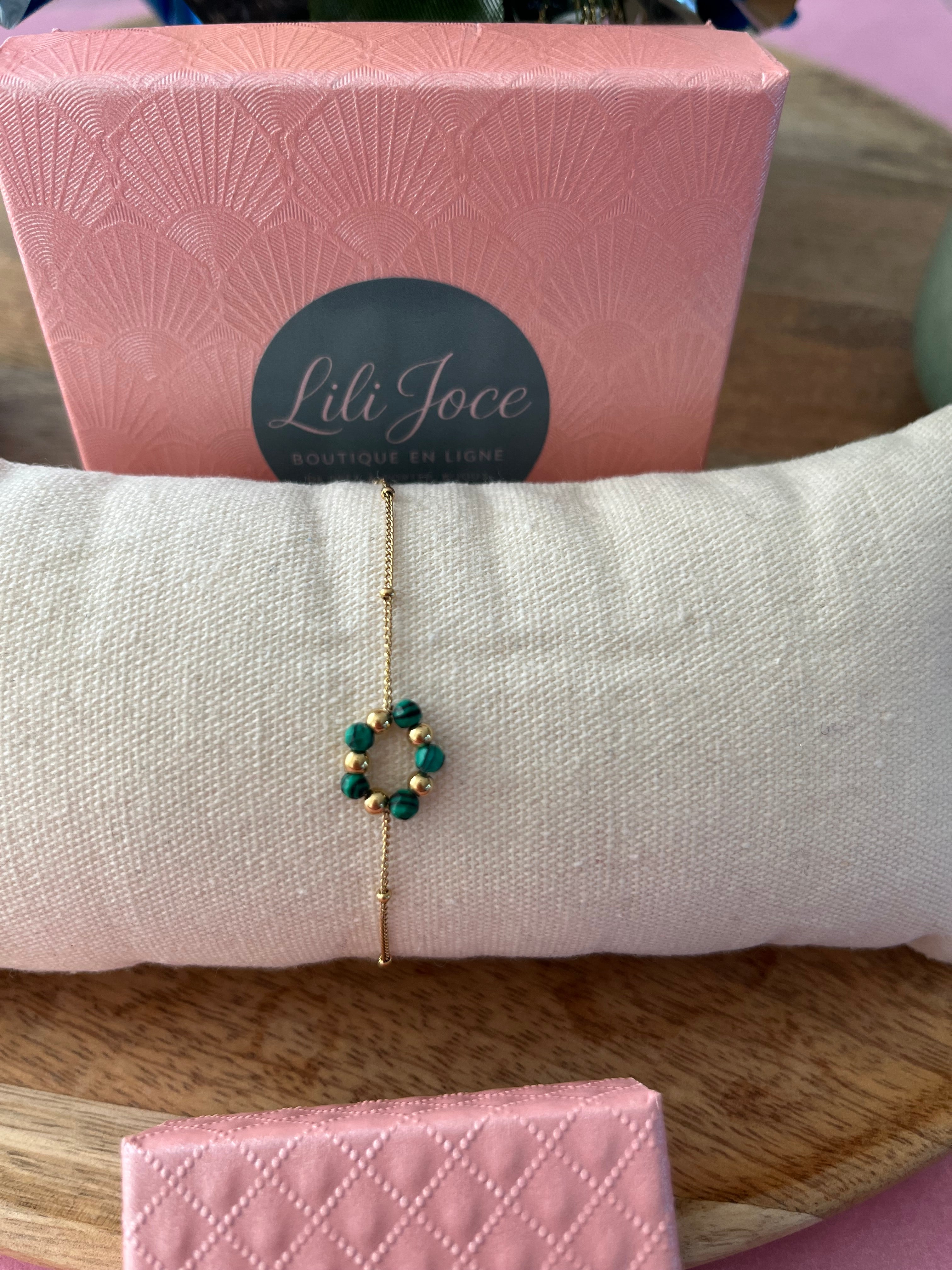 Bracelet Fleur Malachite