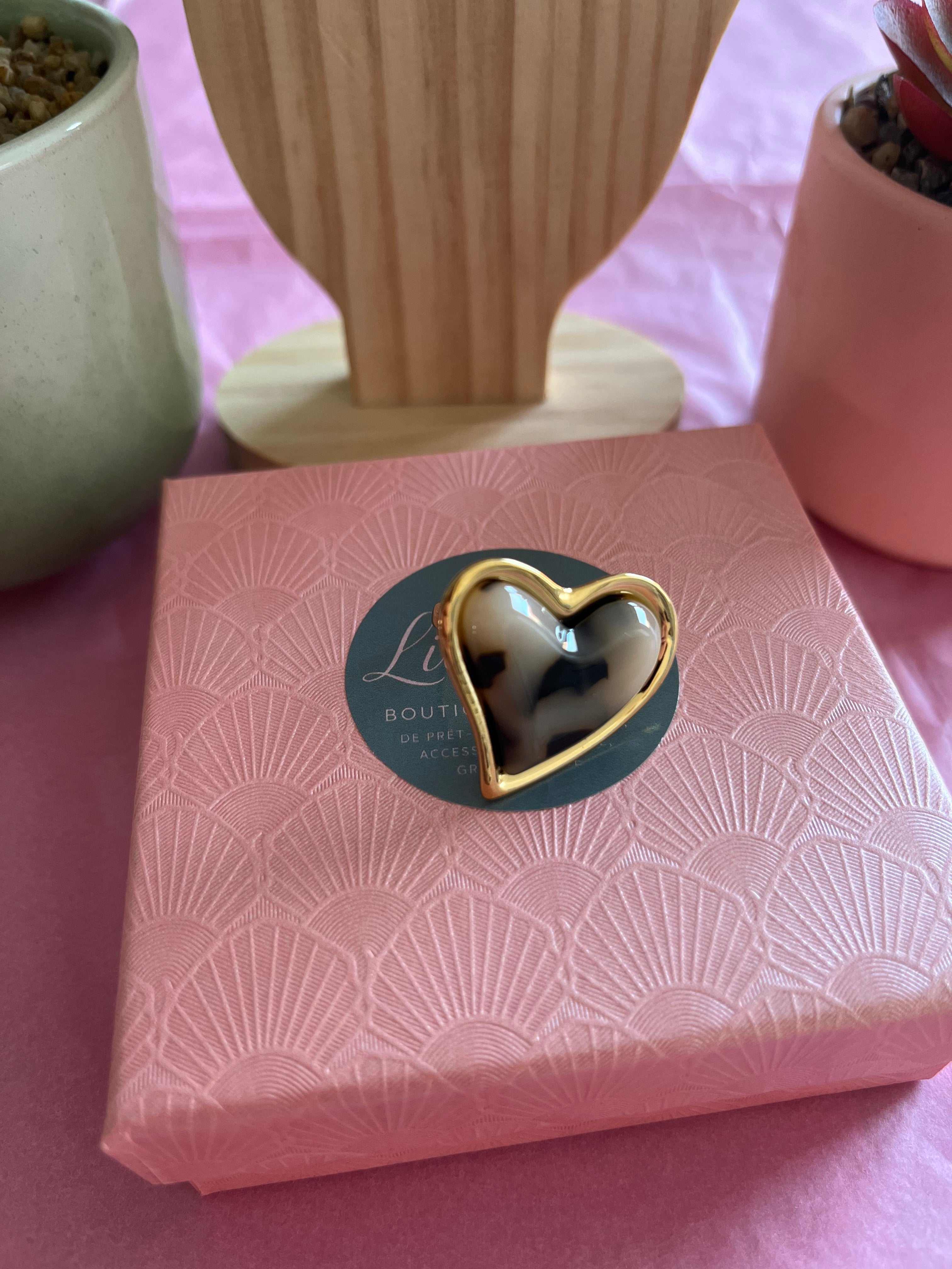 Bague cœur Léopard
