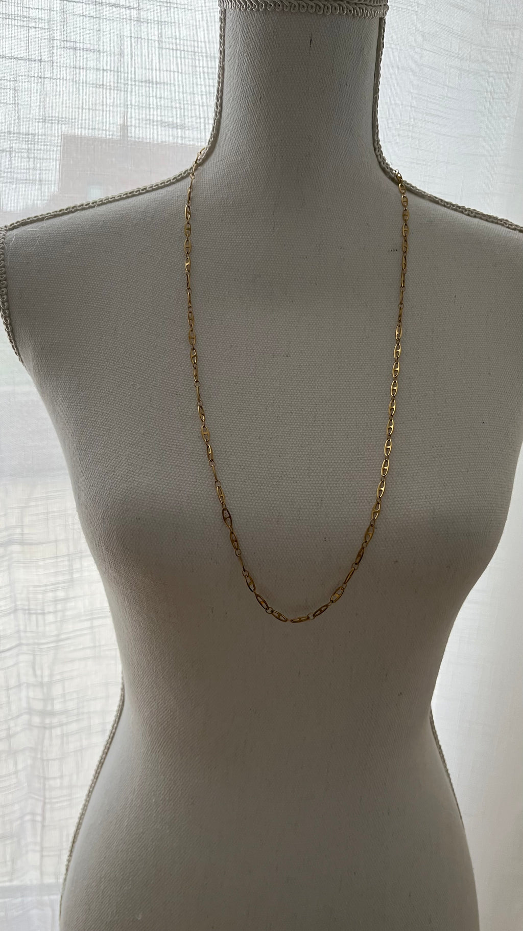 Collier sautoir maille marine 80 cm.