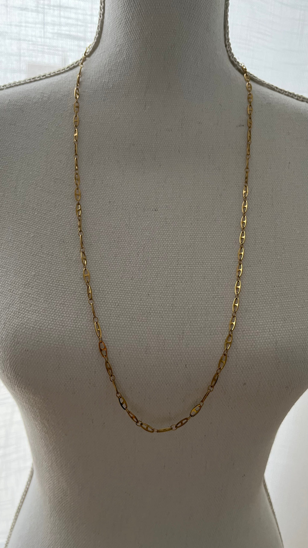 Collier sautoir maille marine 80 cm.
