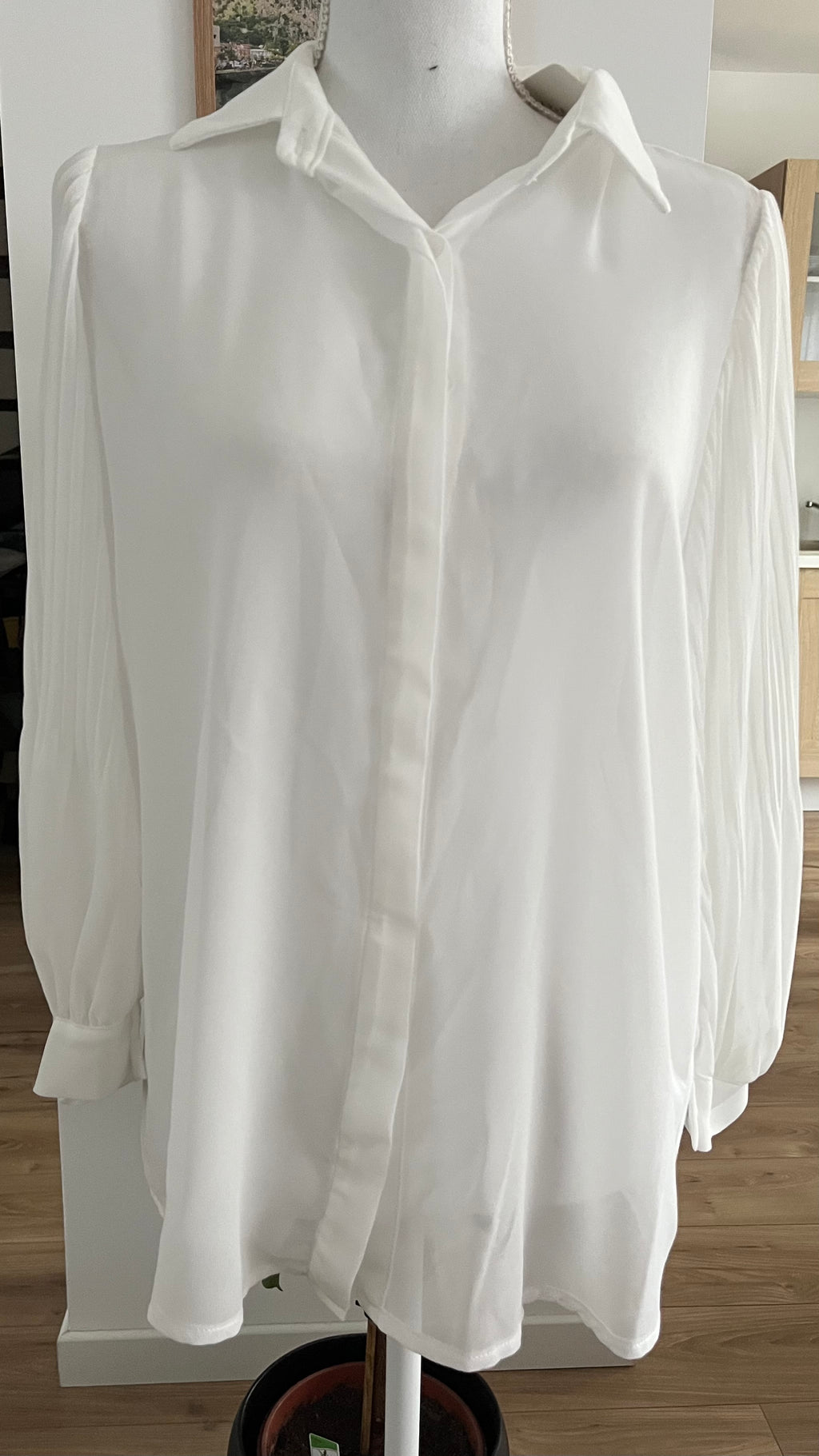 Chemise "Blanche" manches plissé