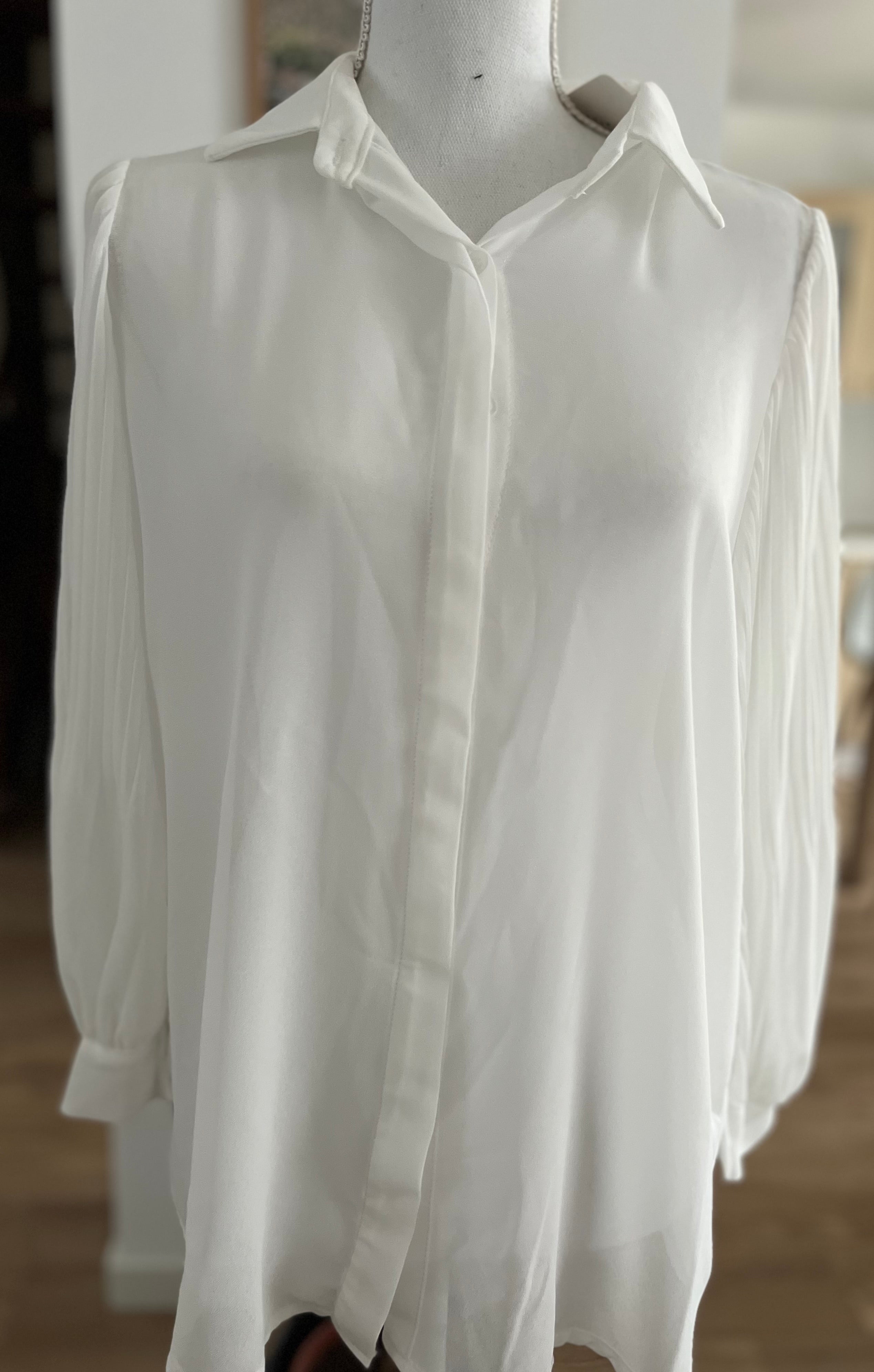 Chemise "Blanche" manches plissé