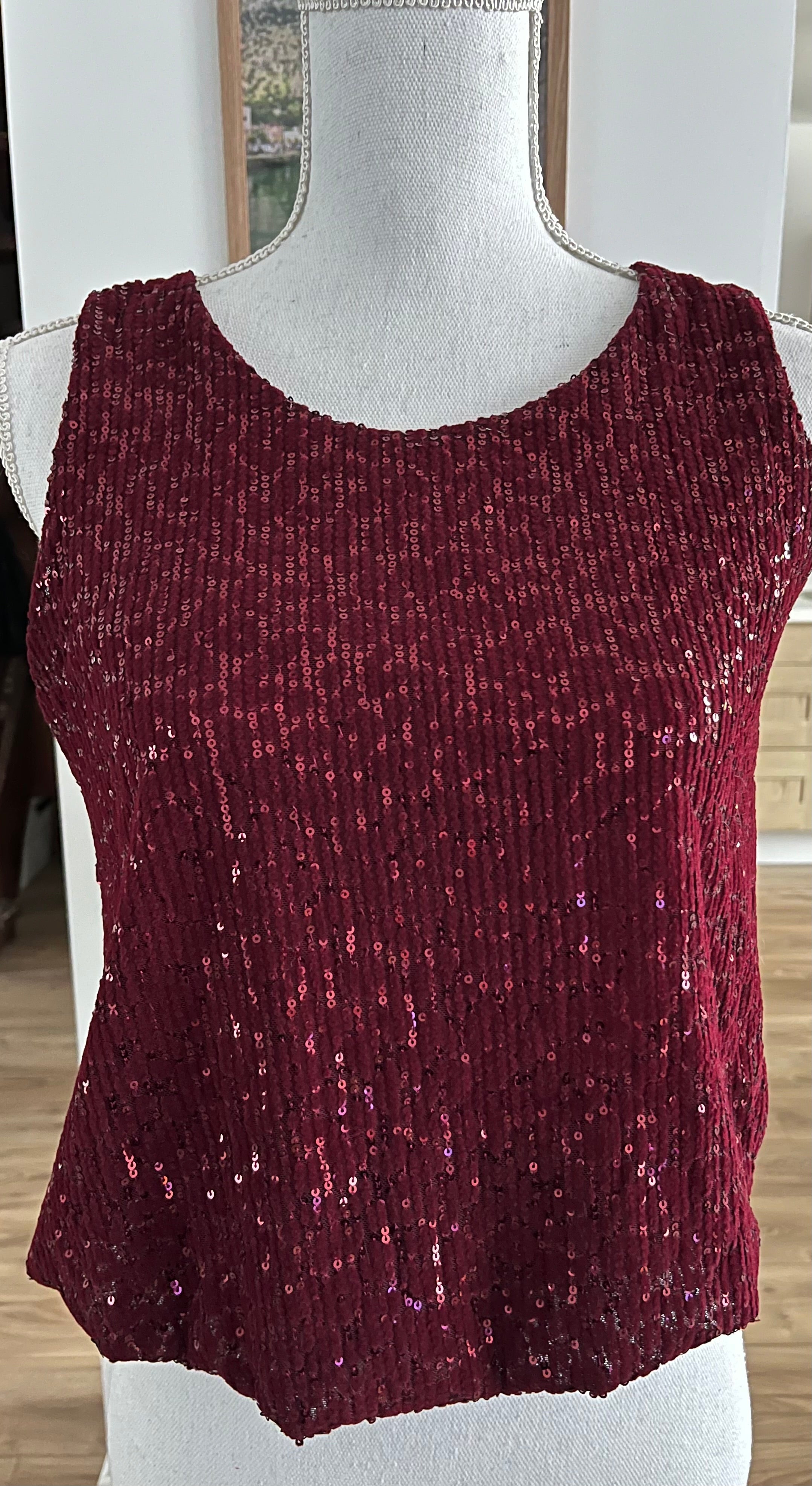 Top à sequins Bordeaux