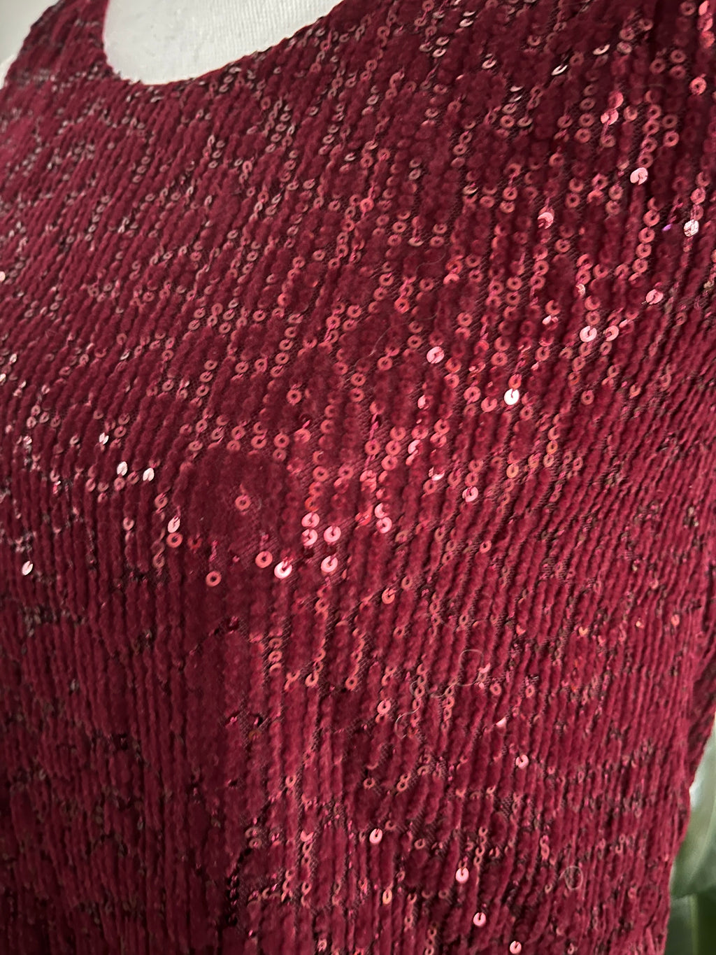 Top à sequins Bordeaux