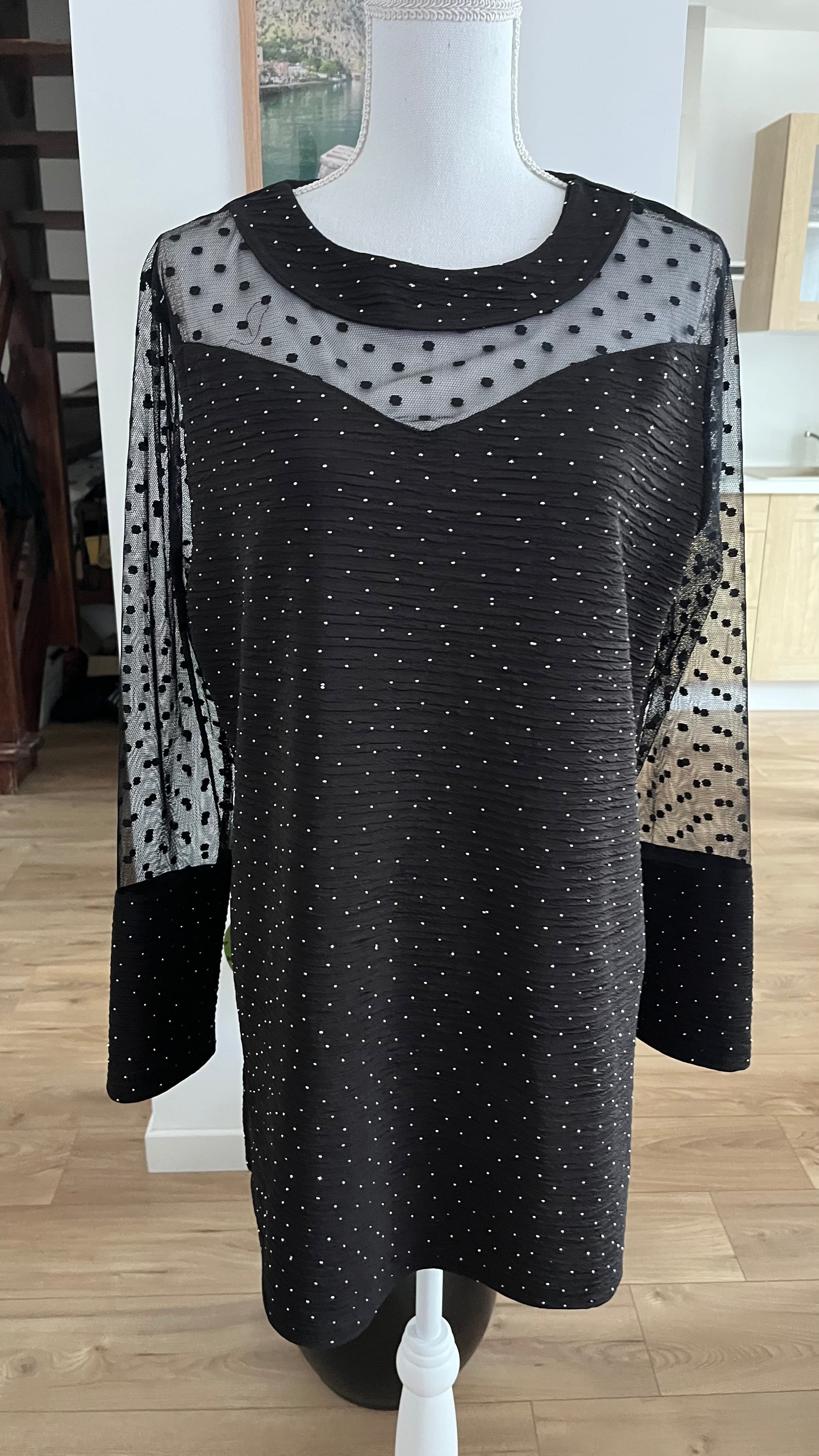 Tunique Noire Strass & Tulle...