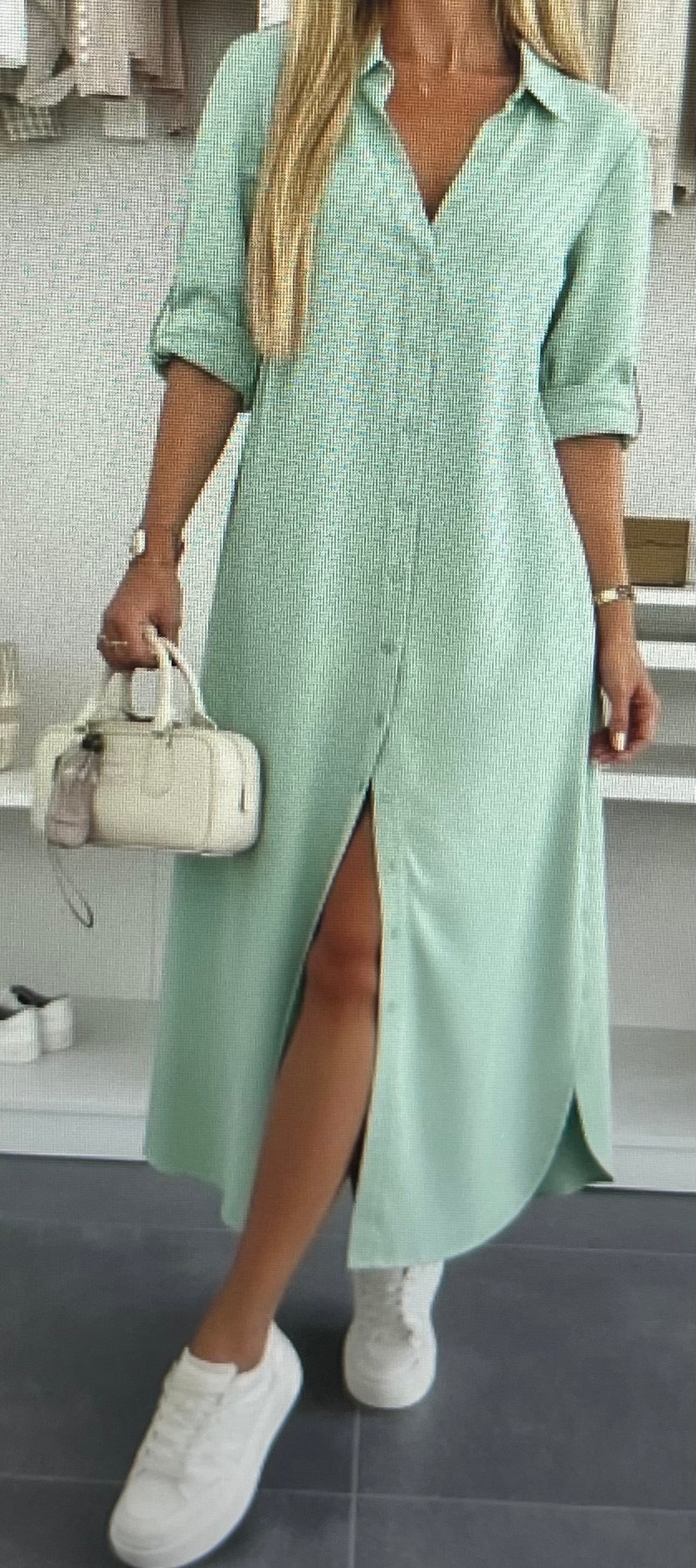 Robe Chemise Longue Vert d'eau..