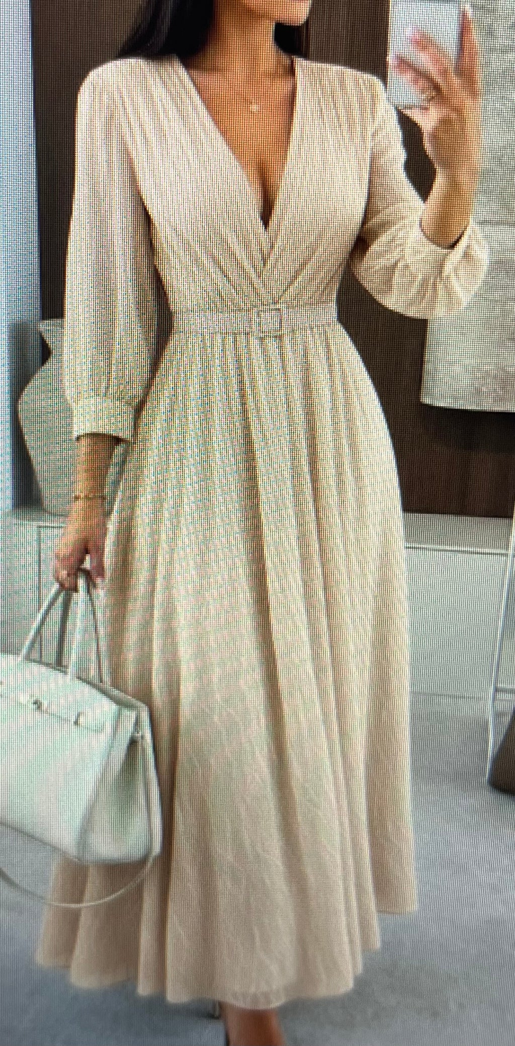 Robe longue Mousseline Beige