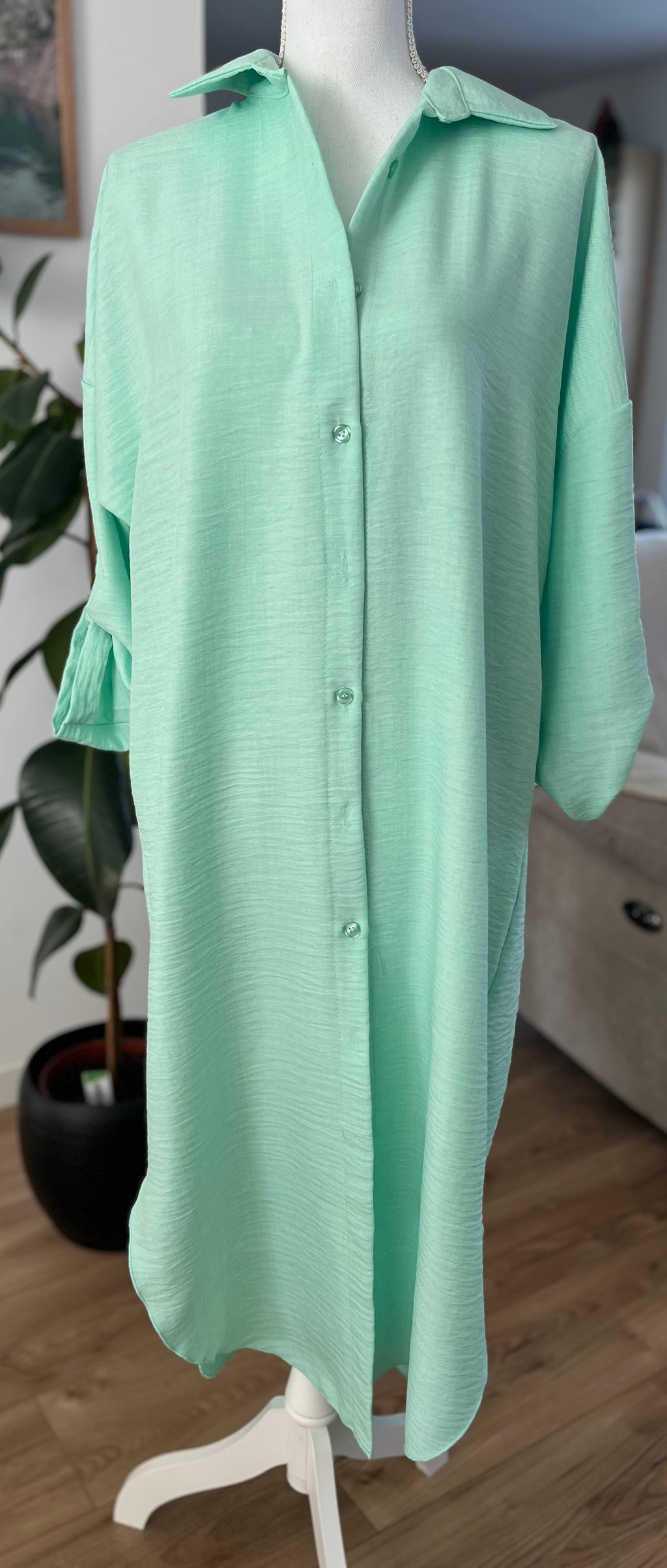 Robe Chemise Longue Vert d'eau..