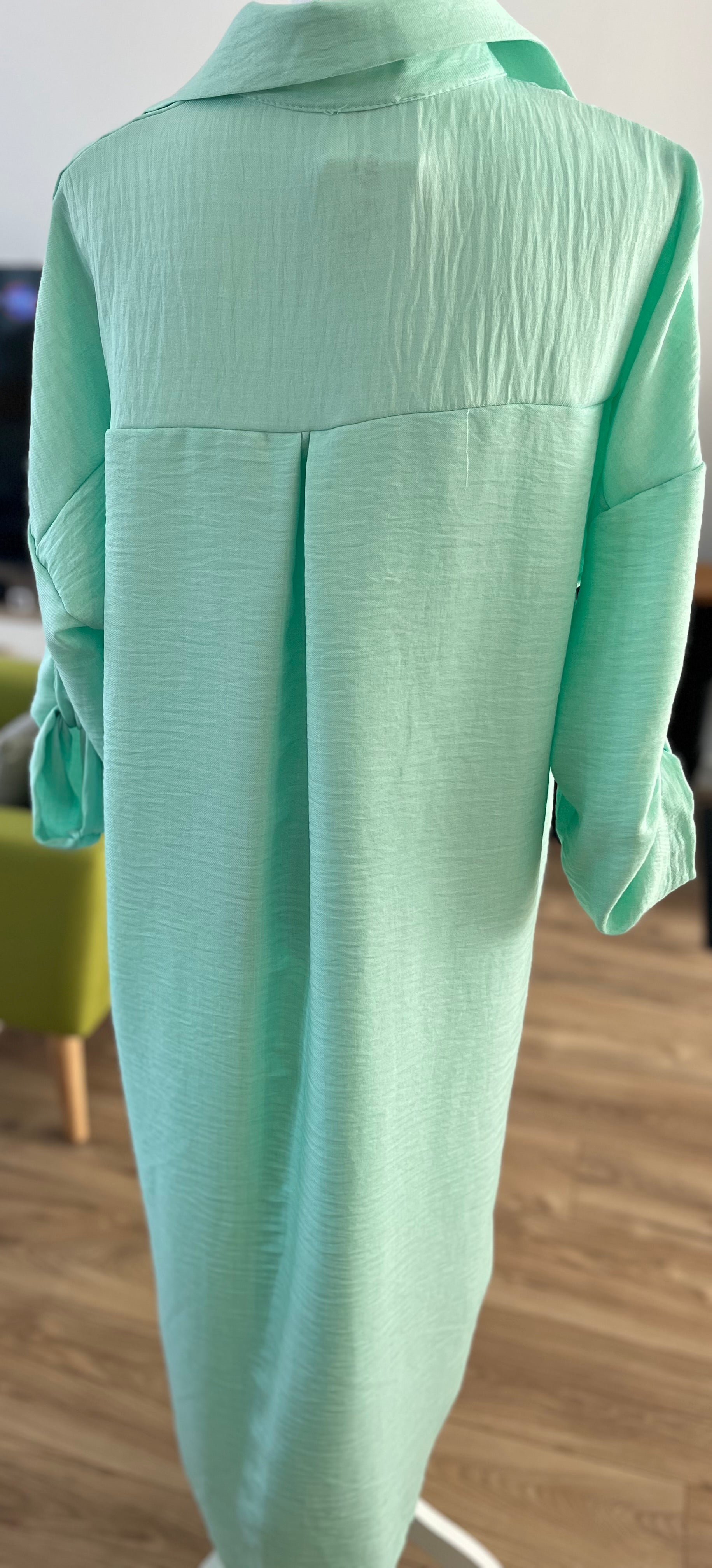 Robe Chemise Longue Vert d'eau..