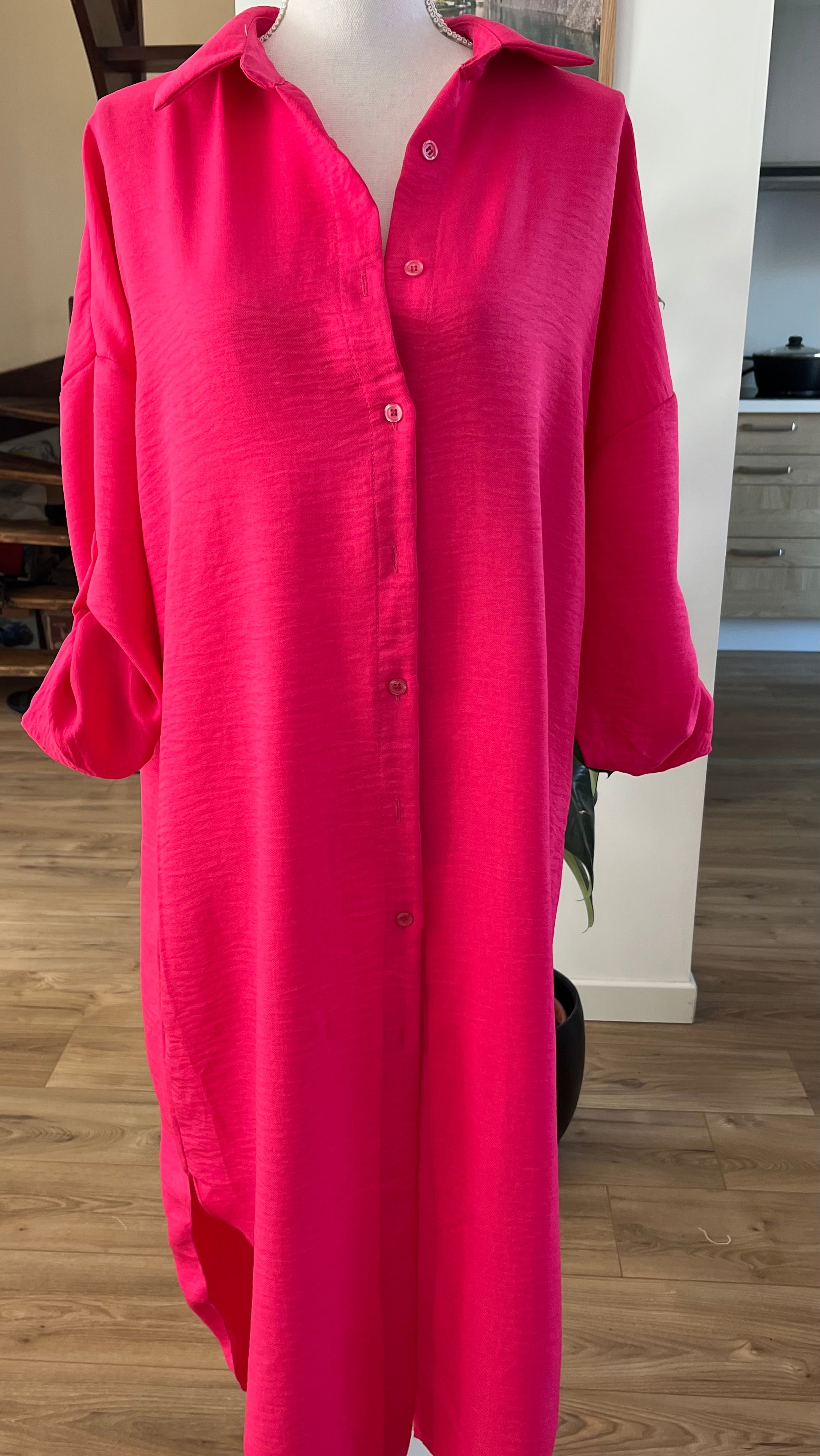 Robe Chemise Longue Rose..