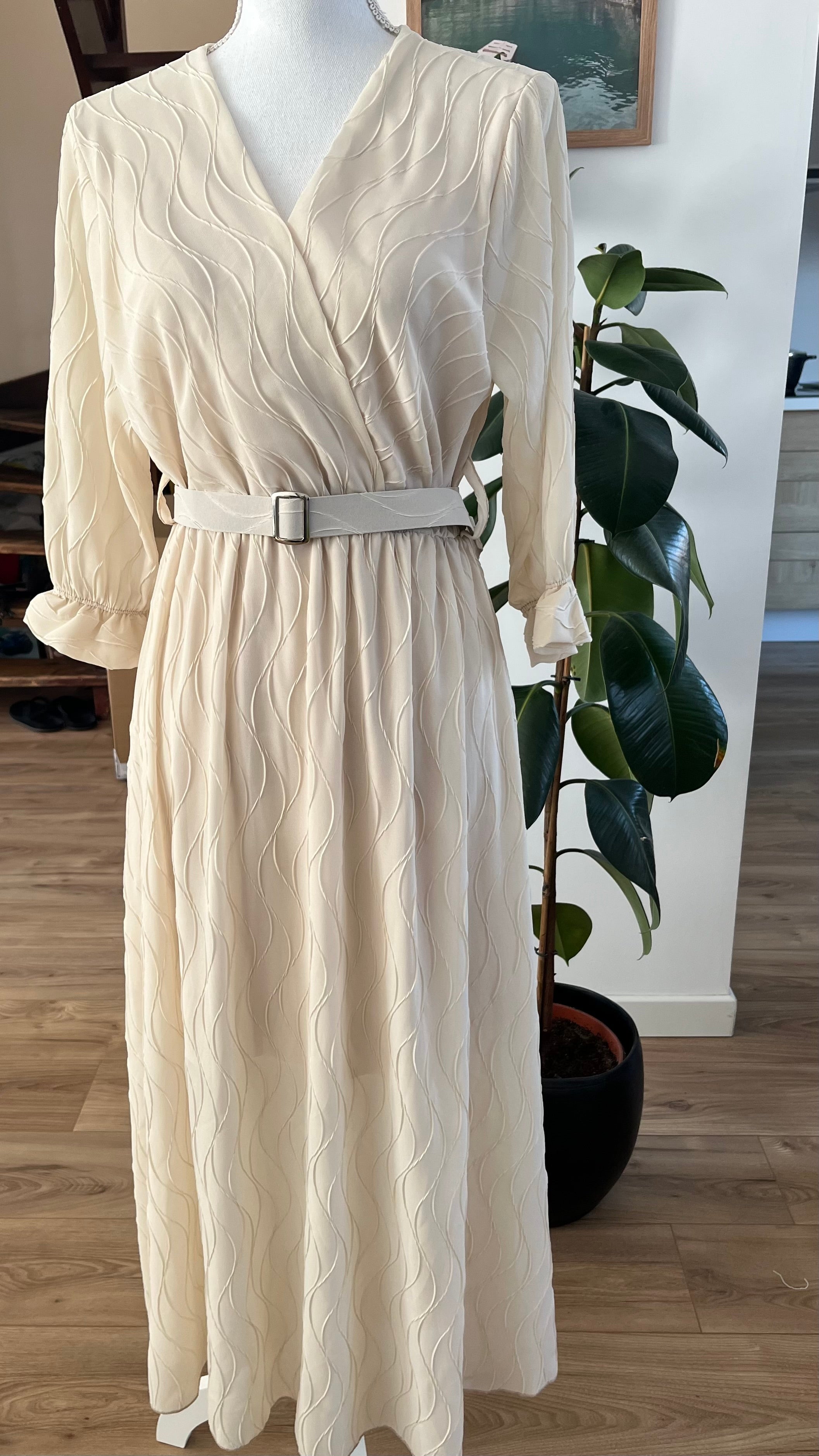 Robe longue Mousseline Beige