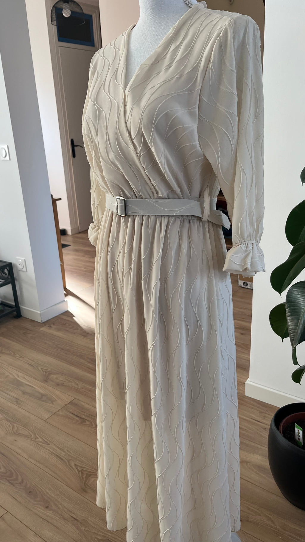 Robe longue Mousseline Beige