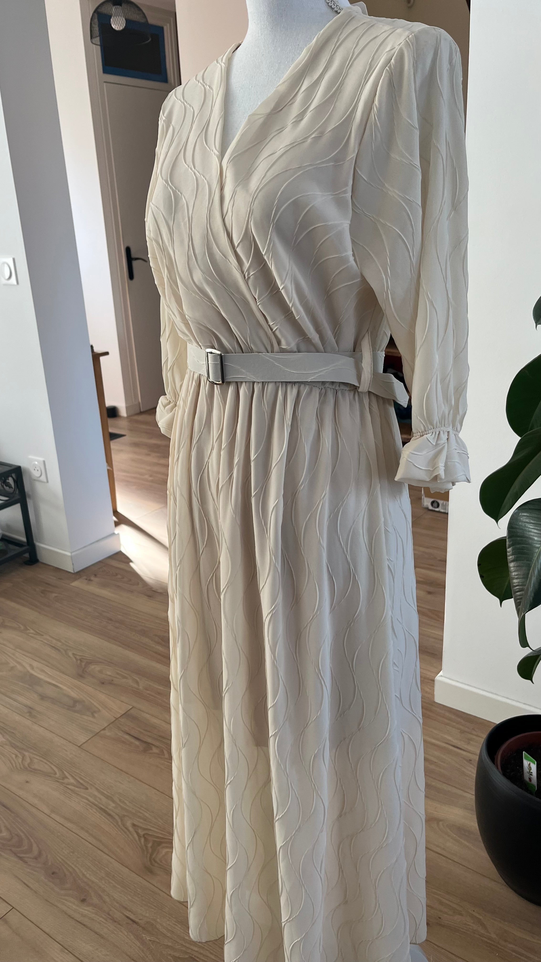 Robe longue Mousseline Beige