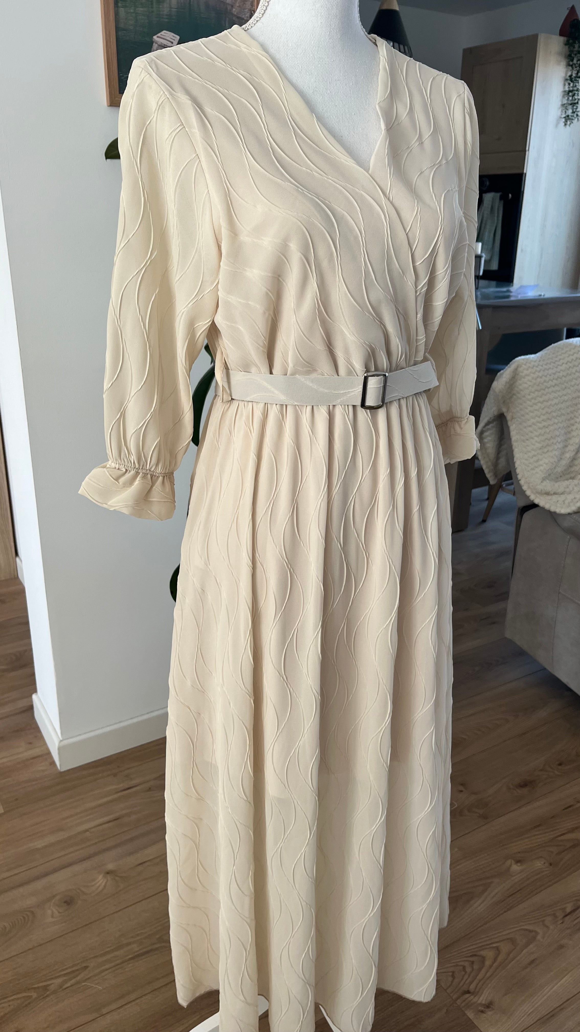 Robe longue Mousseline Beige