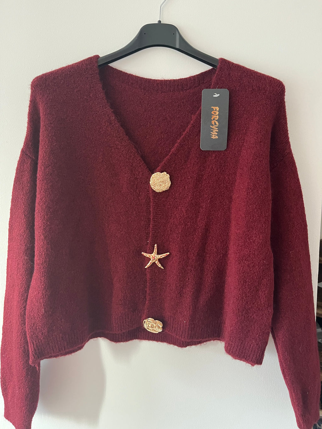 Gilet Court Alpaga à broches dorés Taille Unique