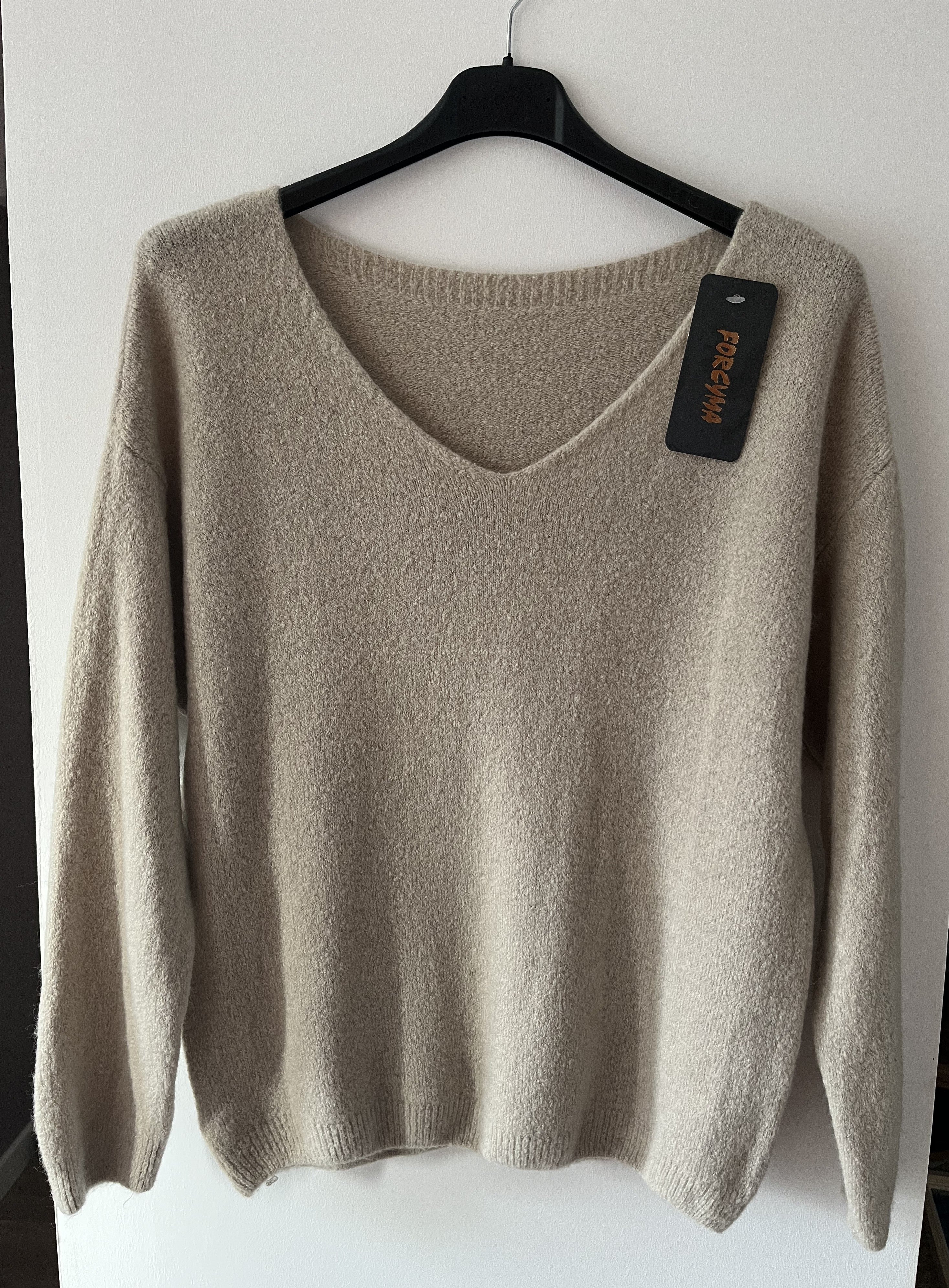 Pull Col V en alpaga ultra doux Taille Unique