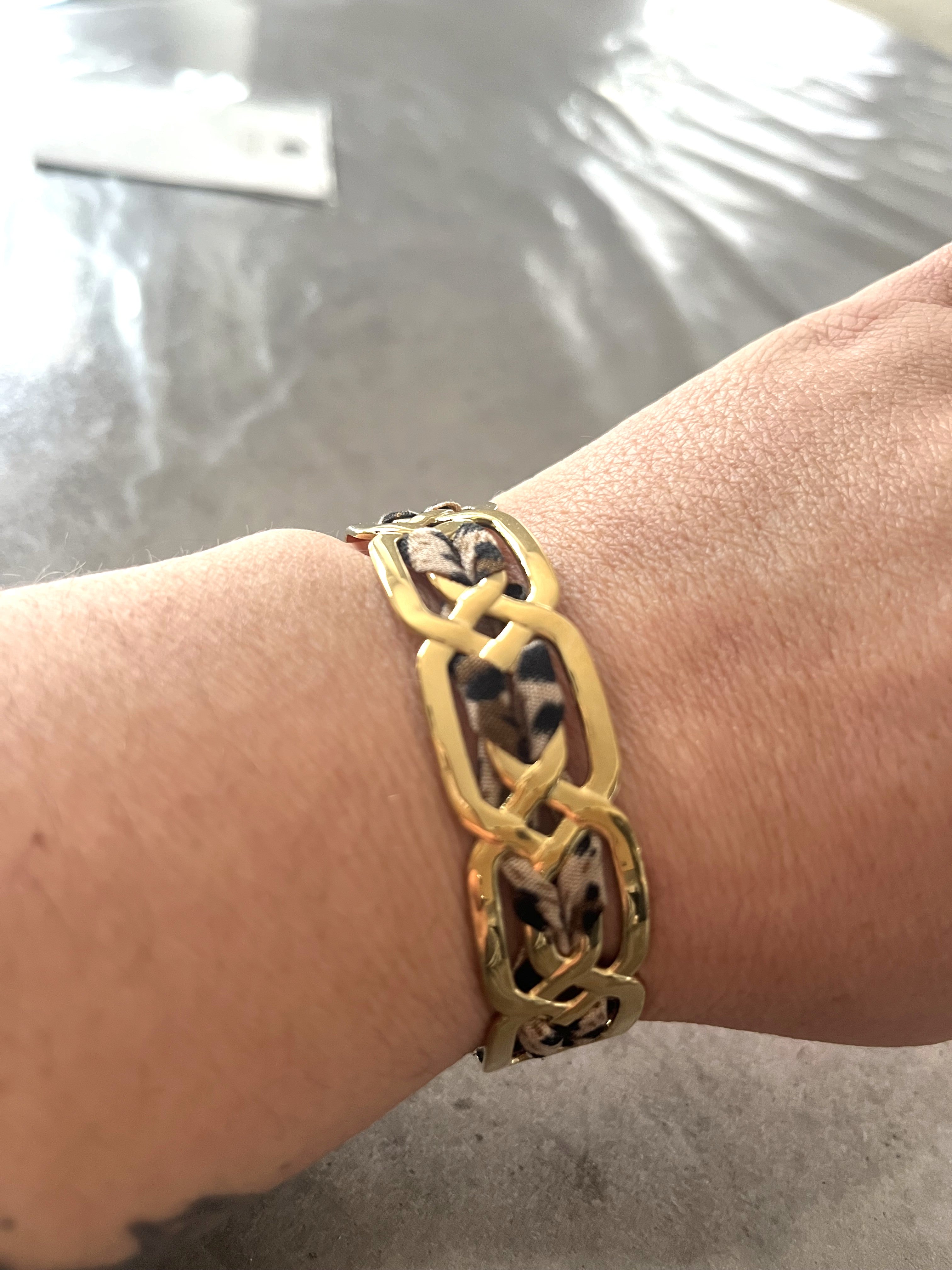 Bracelet Jonc Léopard en acier inoxydable