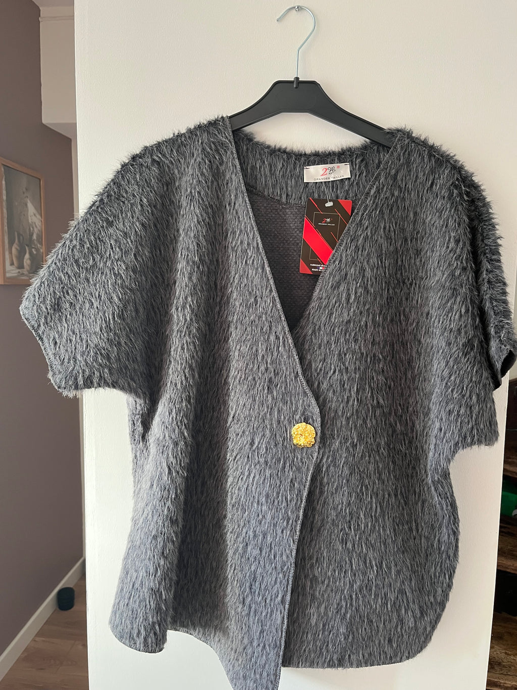 Gilet Fausse Fourrure avec bouton