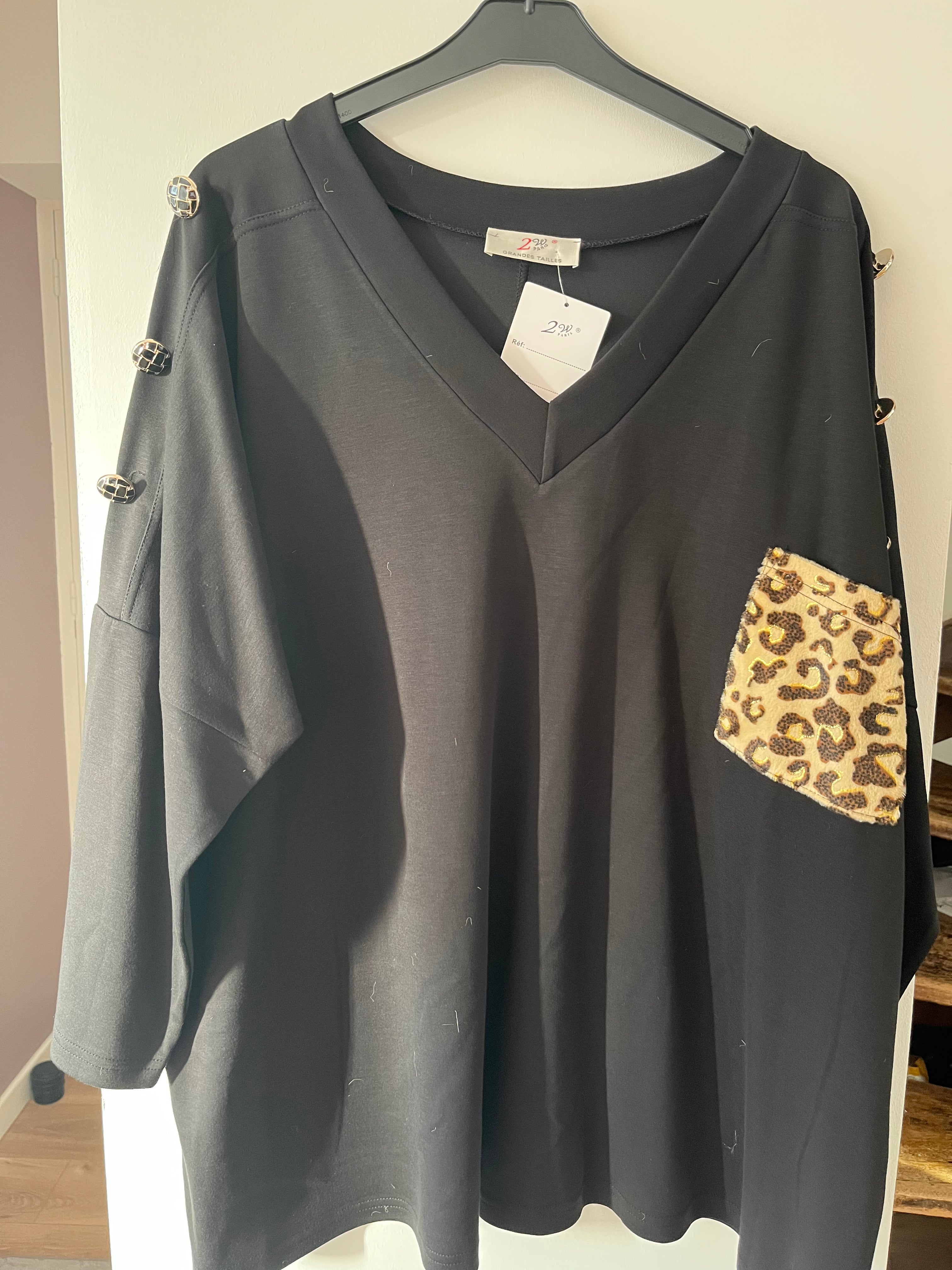 Tunique Noir et Léopard