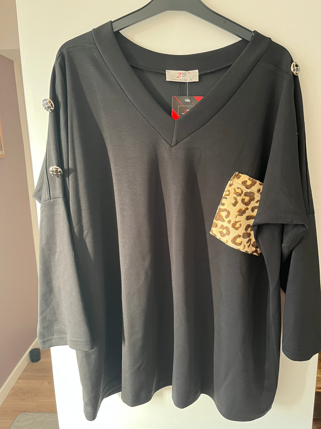 Tunique Noir et Léopard