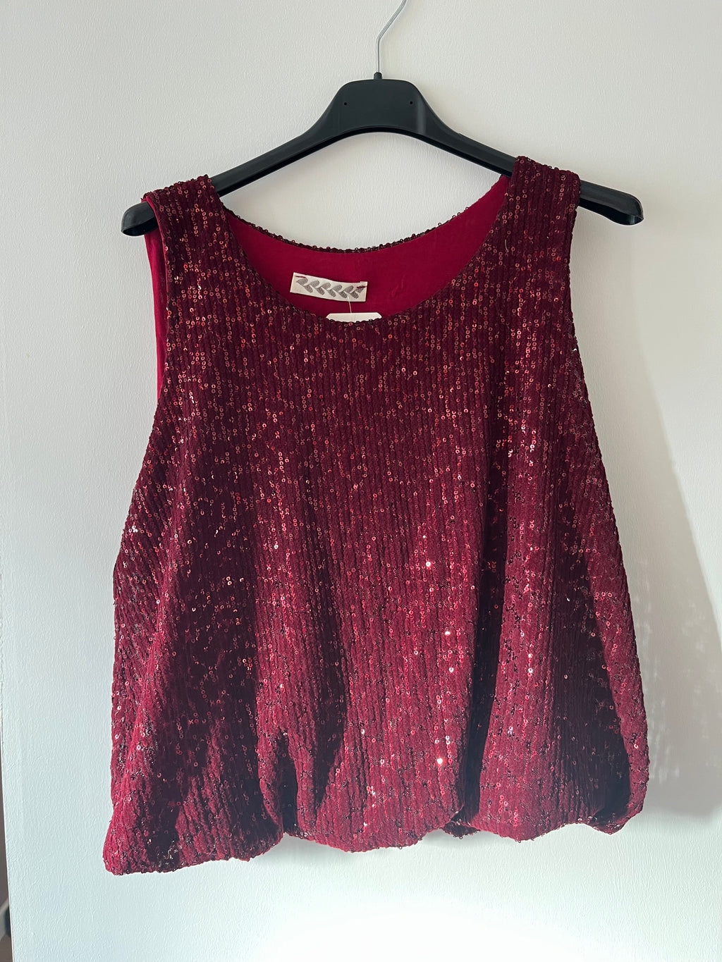 Top à sequins Bordeaux