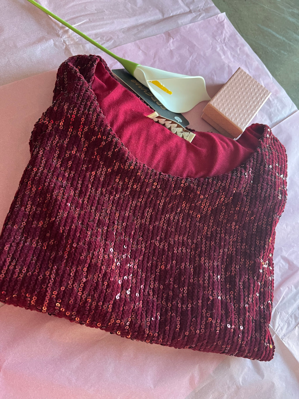 Top à sequins Bordeaux