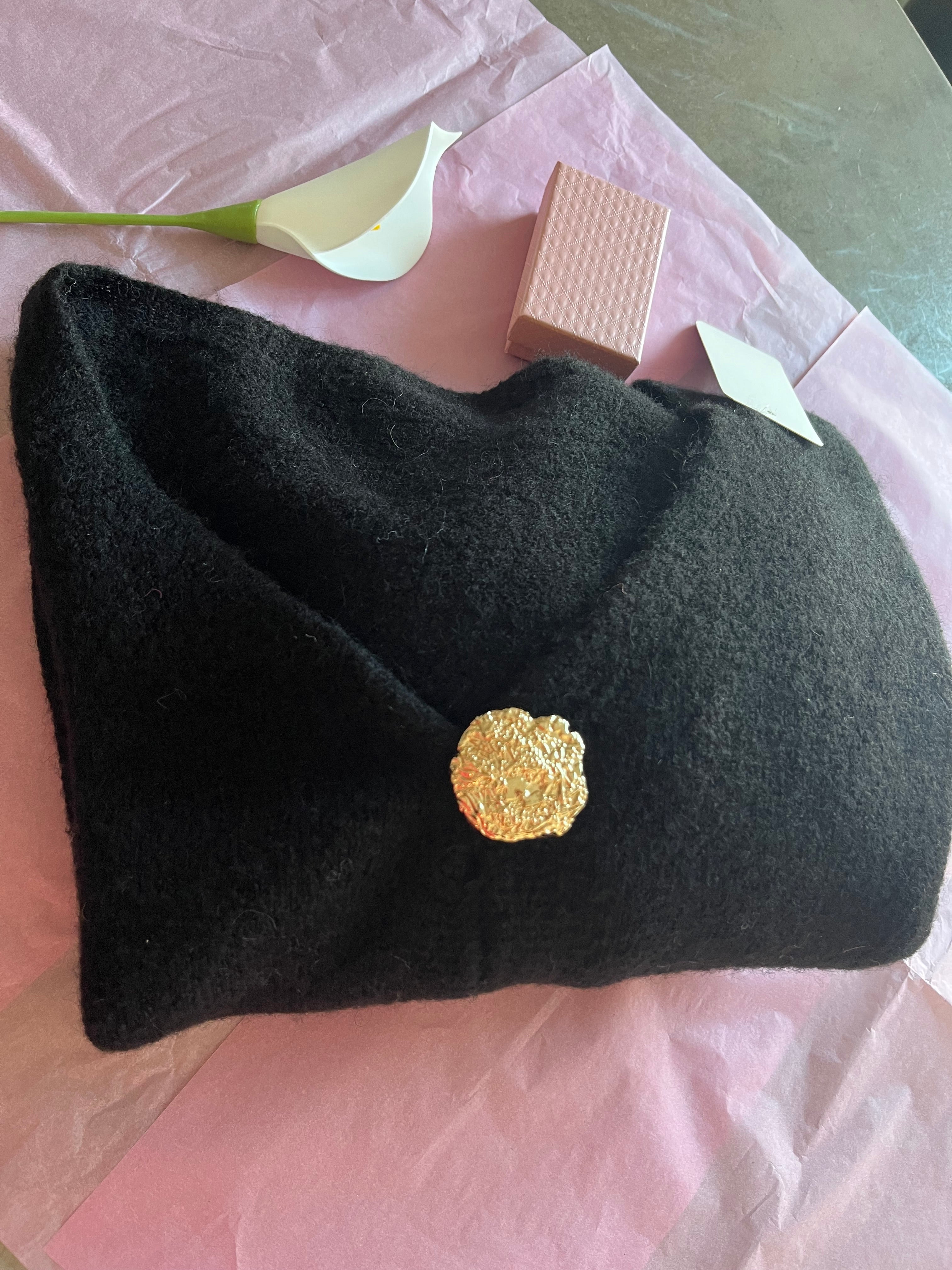 Gilet Court Alpaga à broches dorés Taille Unique