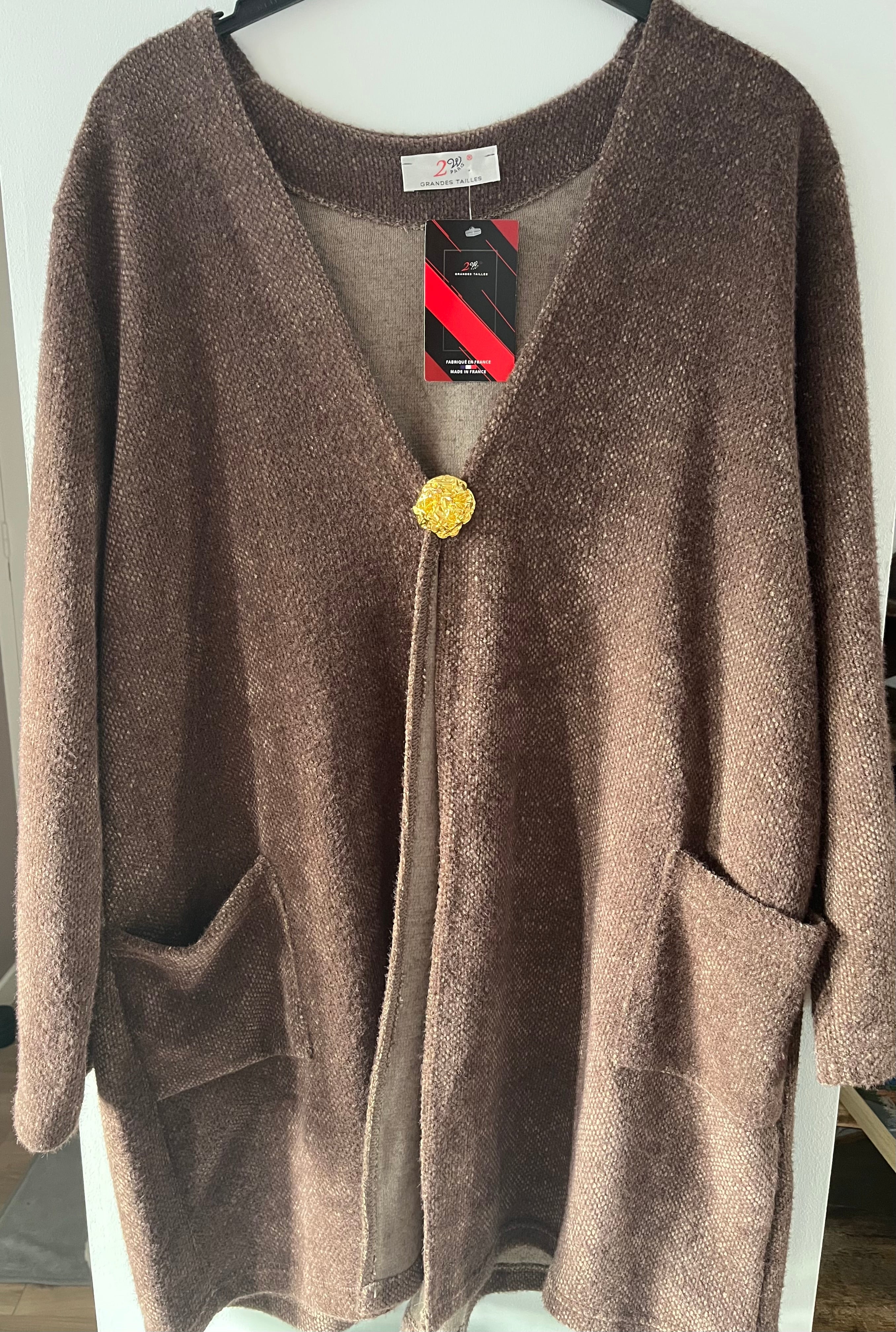 Gilet grande taille chocolat