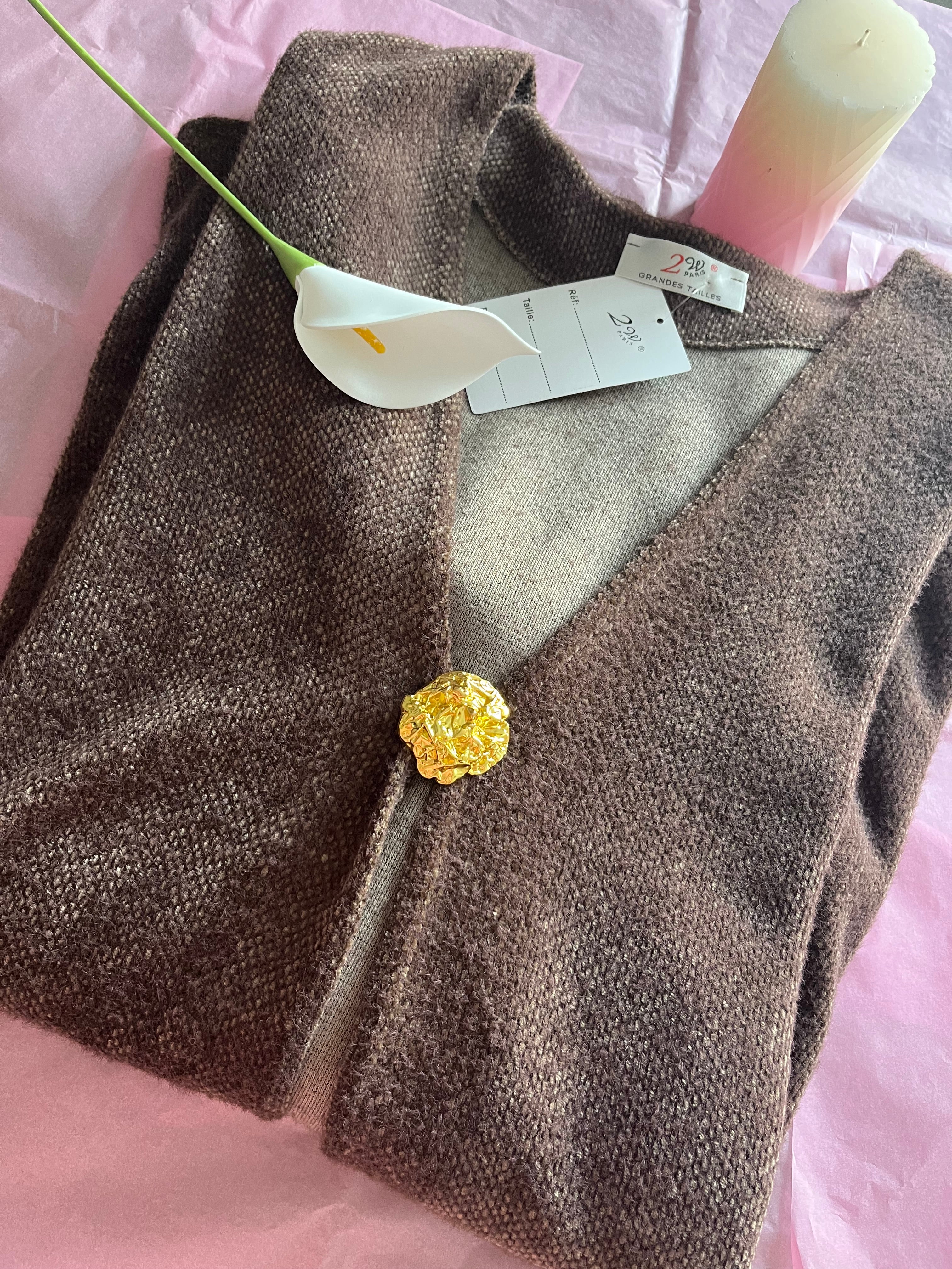 Gilet grande taille chocolat