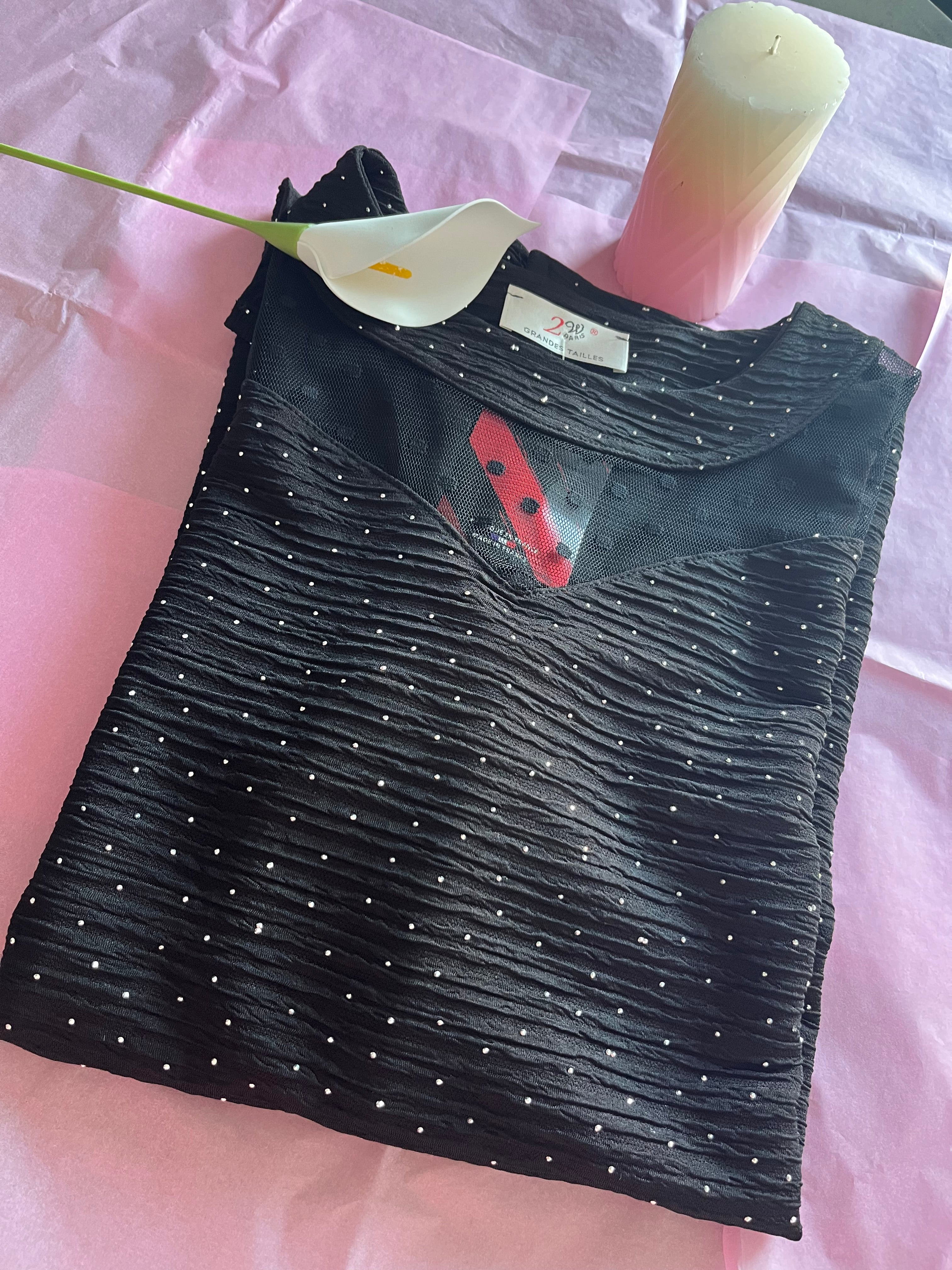 Tunique Noire Strass & Tulle...