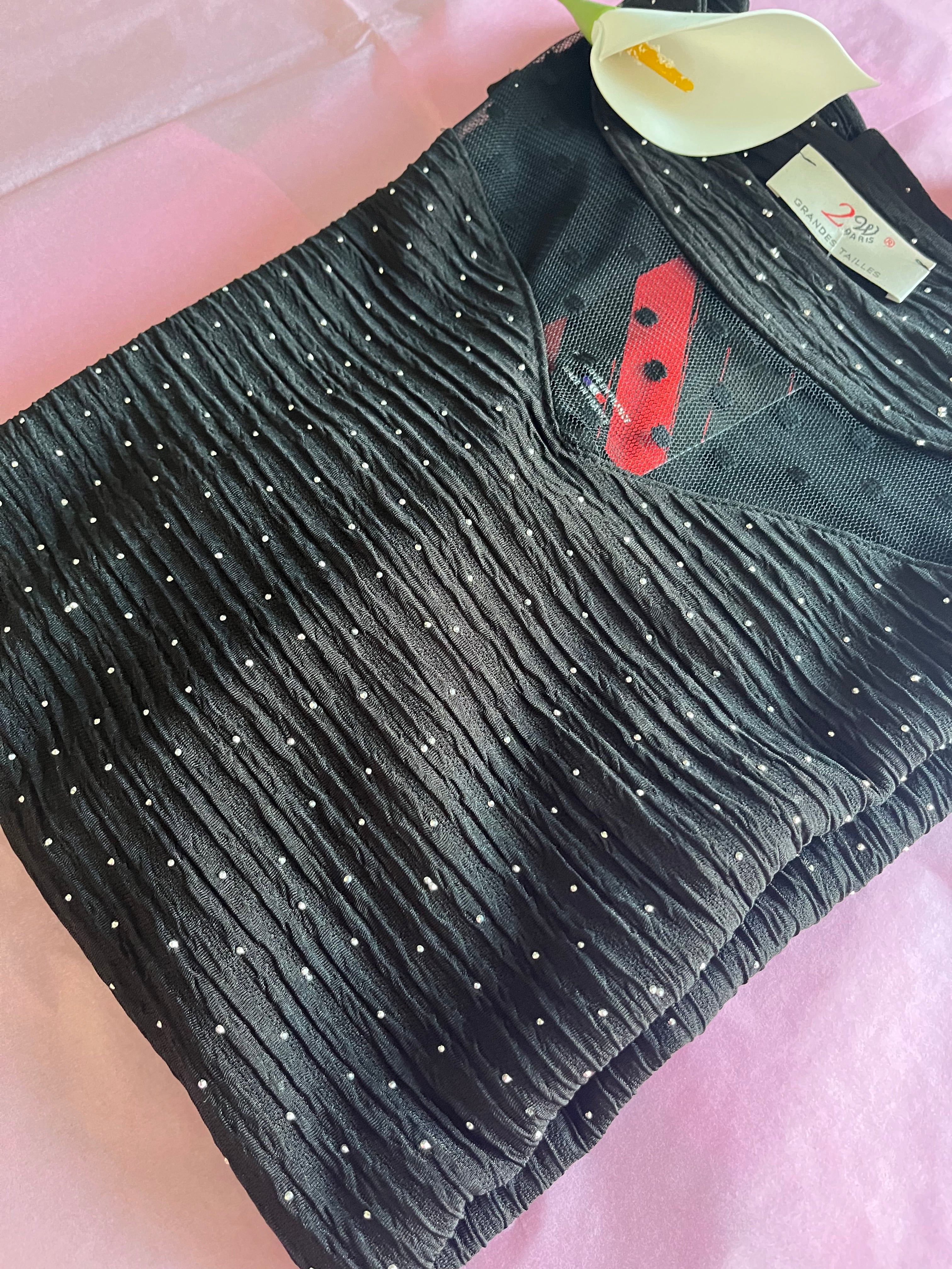 Tunique Noire Strass & Tulle...