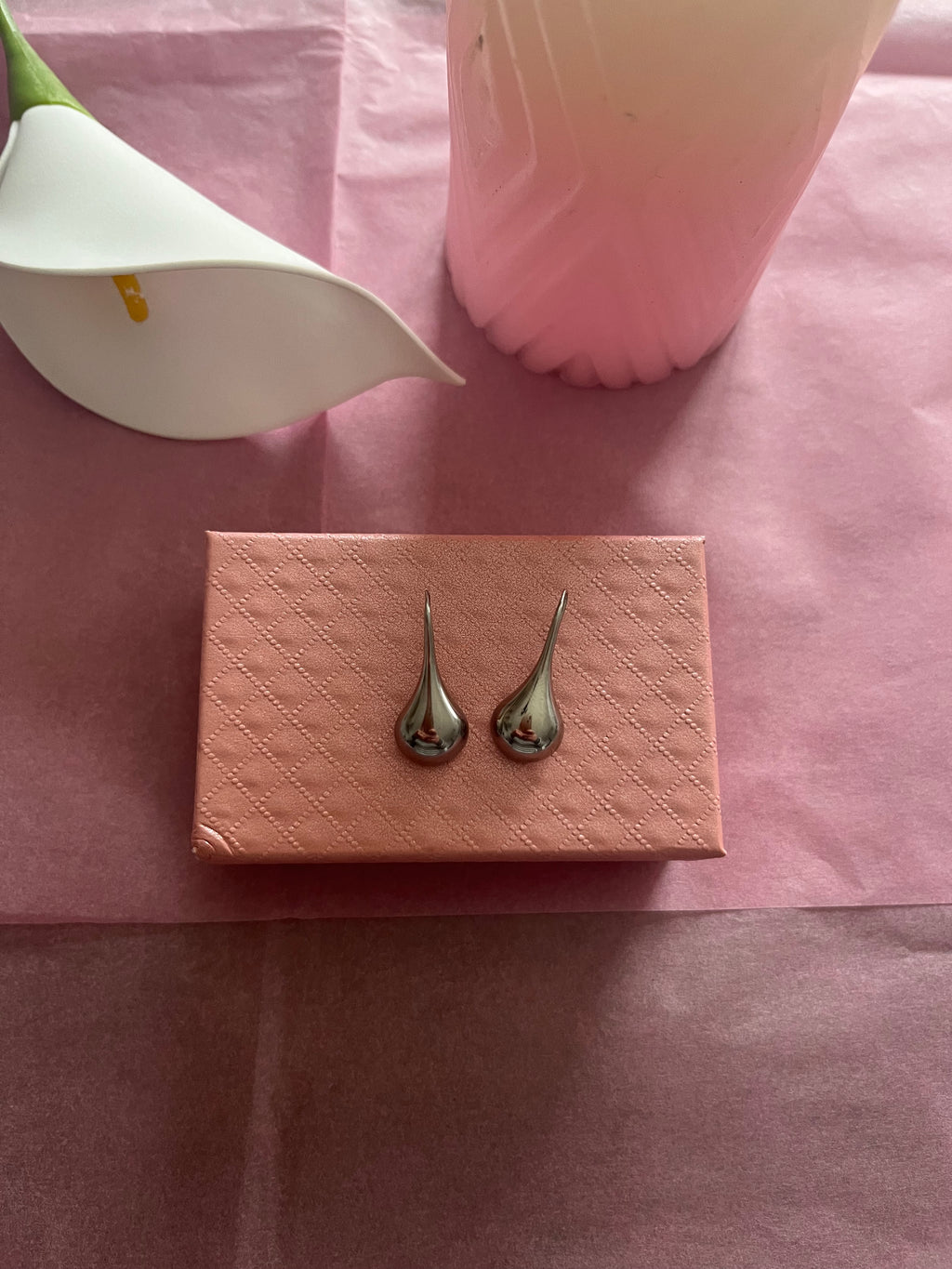 Boucles d'oreilles gouttes effet miroir