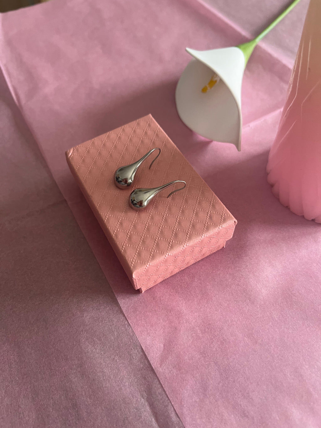 Boucles d'oreilles gouttes effet miroir