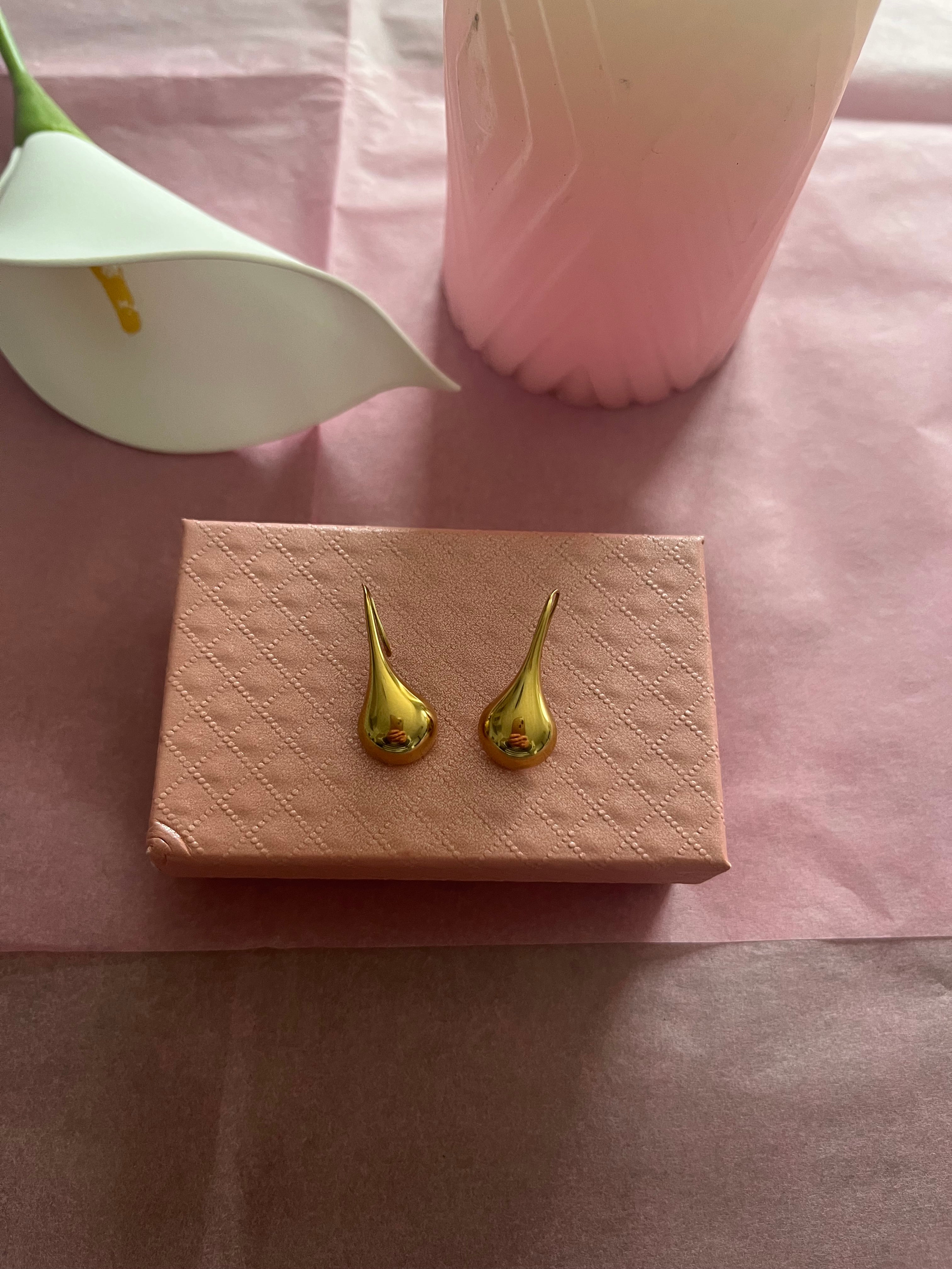 Boucles d'oreilles gouttes effet miroir