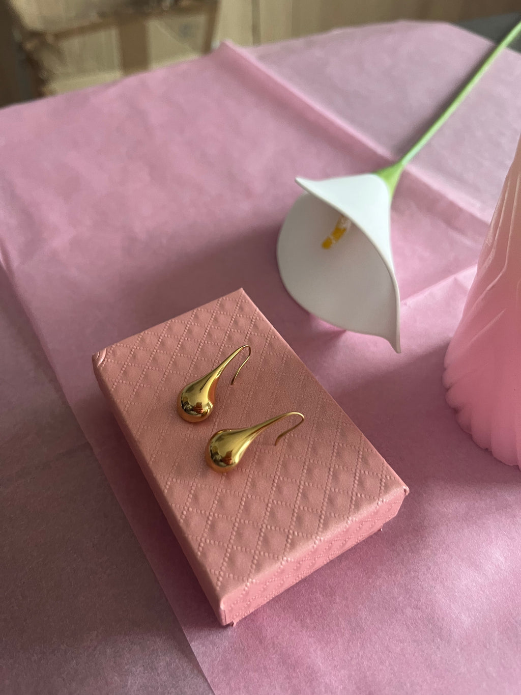 Boucles d'oreilles gouttes effet miroir